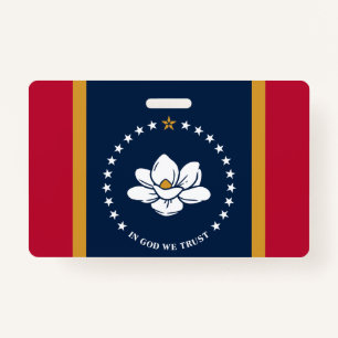Name Badge with flag of Mississippi, USA