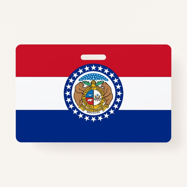 Name Badge with flag of Missouri State, USA (Front)
