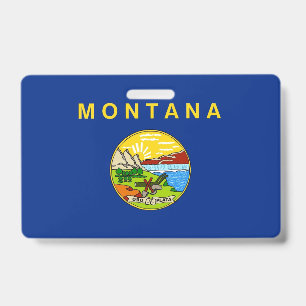 Name Badge with flag of Montana State, USA