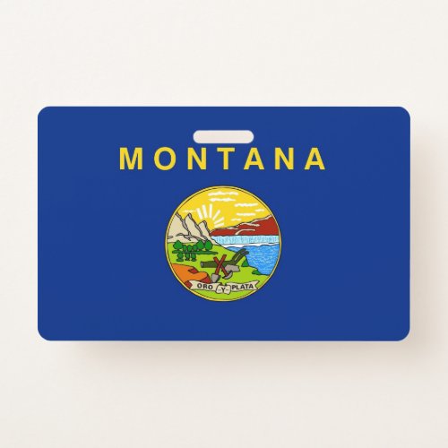 Name Badge with flag of Montana State USA