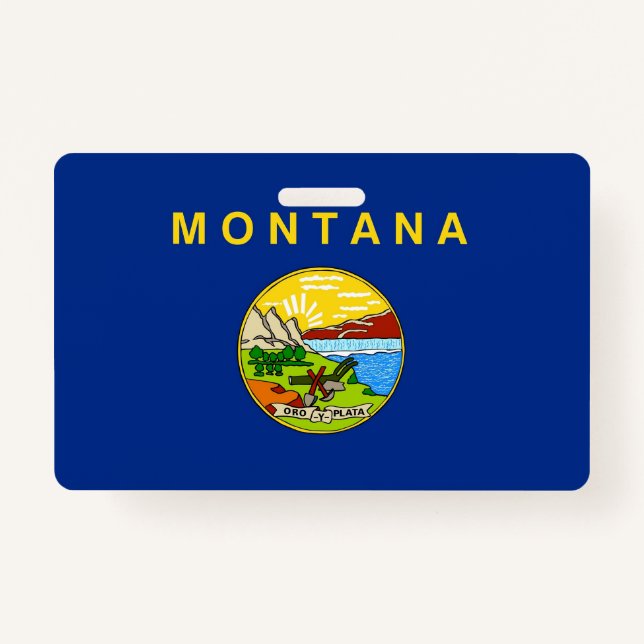 Name Badge with flag of Montana State, USA (Front)