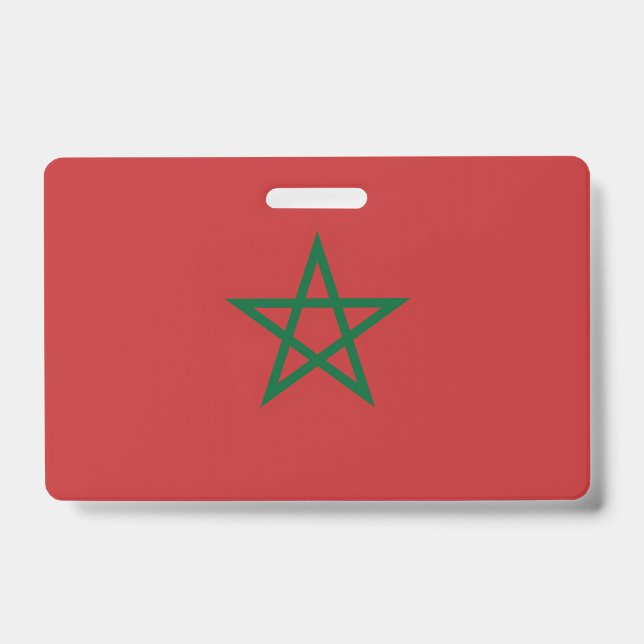 Name Badge with flag of Morocco (Front)