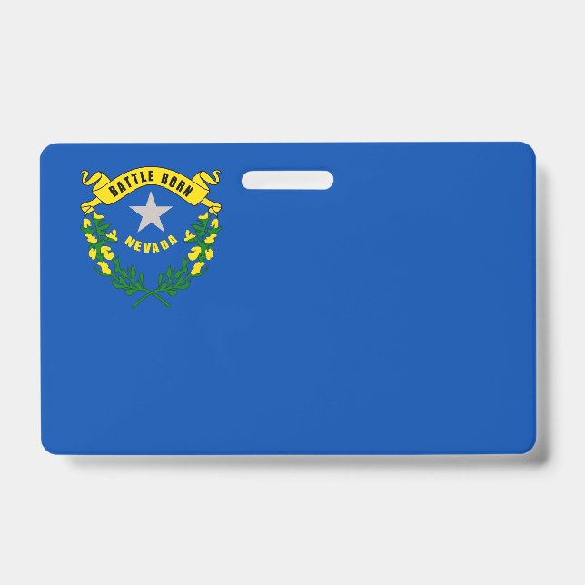 Name Badge with flag of Nevada State, USA (Front)