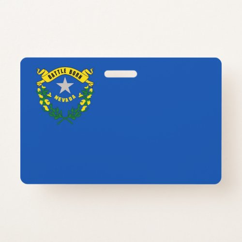 Name Badge with flag of Nevada State USA