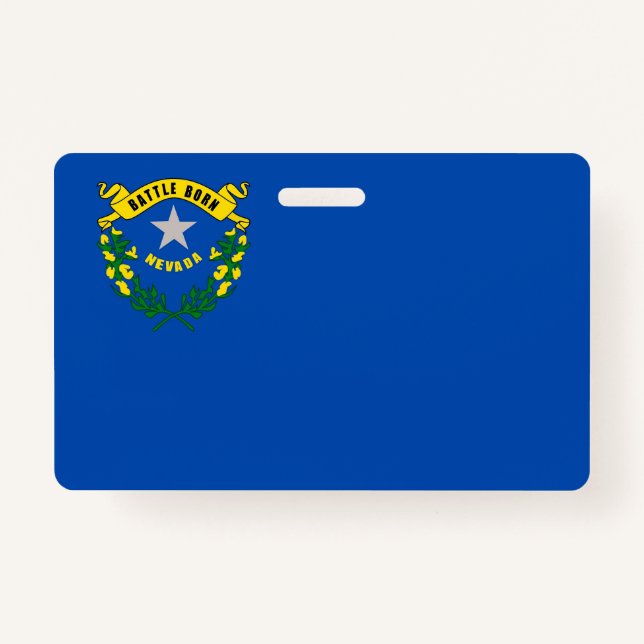 Name Badge with flag of Nevada State, USA (Front)