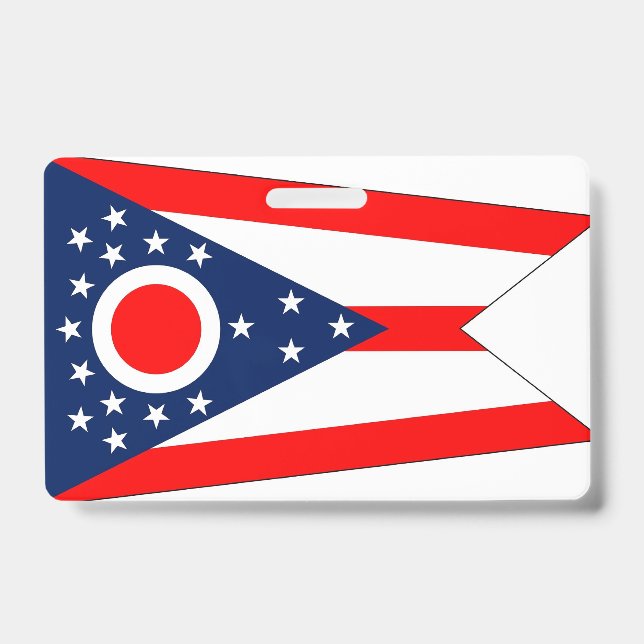 Name Badge with flag of Ohio State, USA (Front)