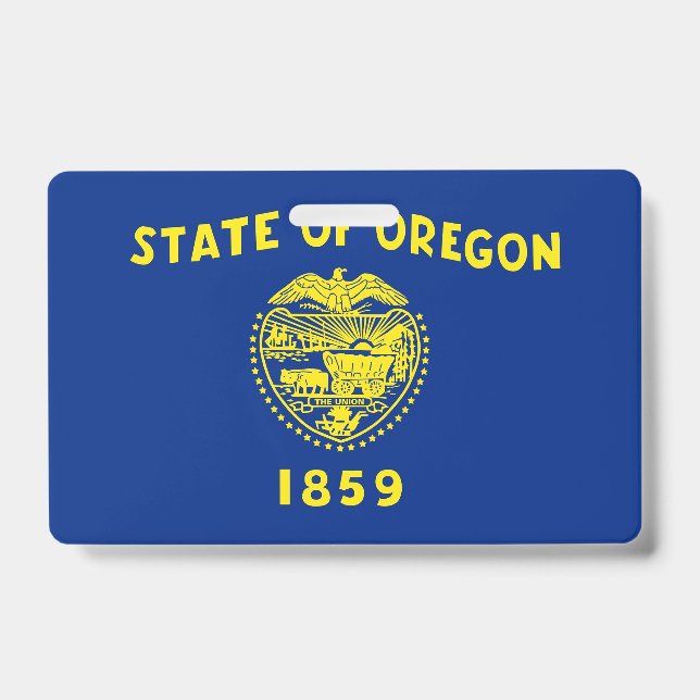 Name Badge with flag of Oregon State, USA (Front)