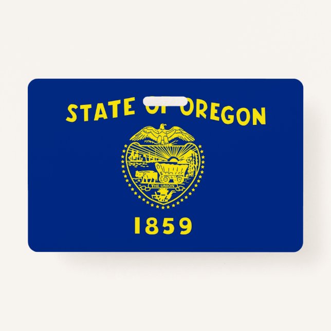Name Badge with flag of Oregon State, USA (Front)