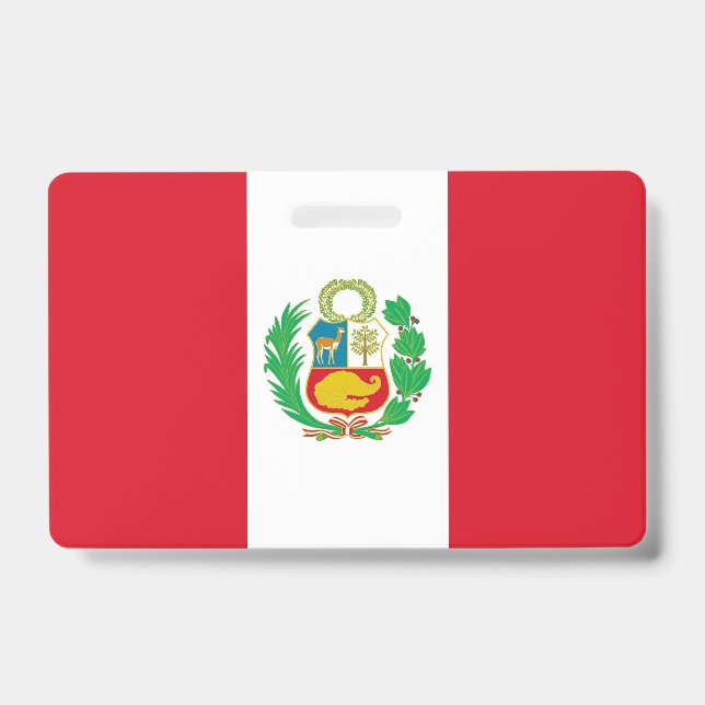 Name Badge with flag of Peru (Front)