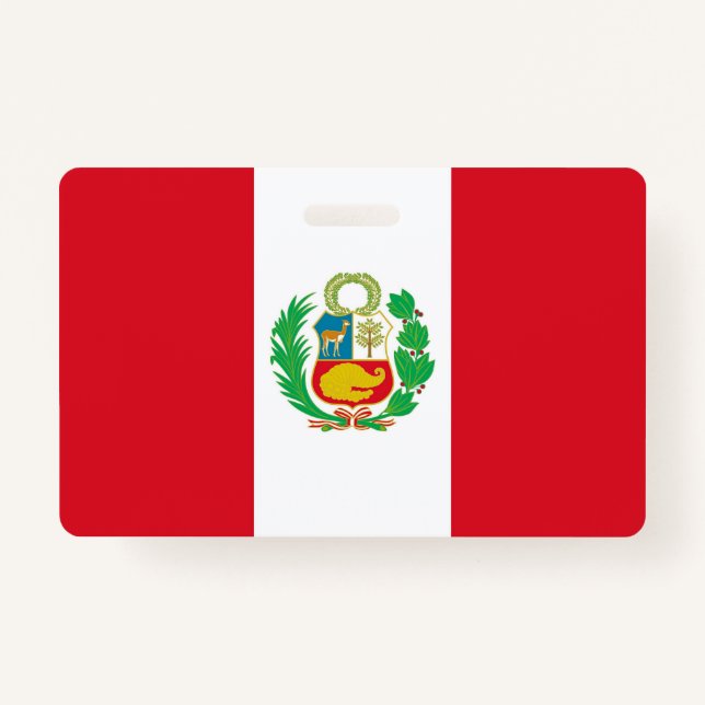 Name Badge with flag of Peru (Front)