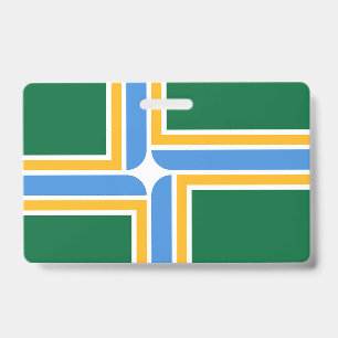 Name Badge with flag of Portland City