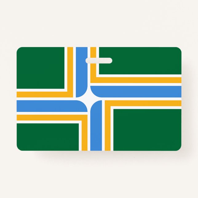 Name Badge with flag of Portland City (Front)