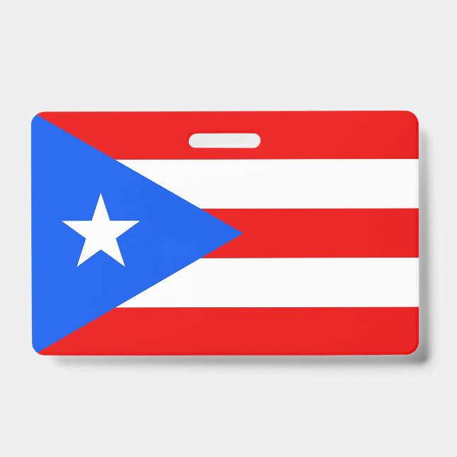 Name Badge with flag of Puerto Rico, USA (Front)