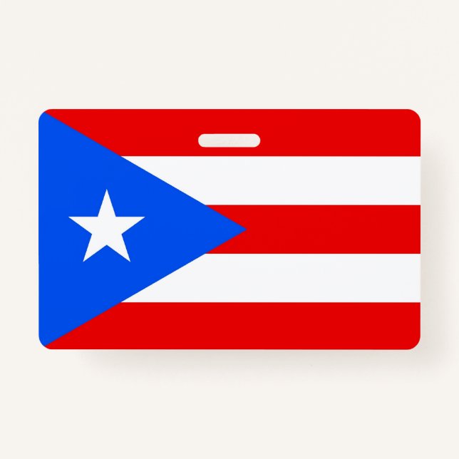 Name Badge with flag of Puerto Rico, USA (Front)