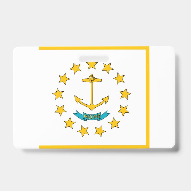 Name Badge with flag of Rhode Island, USA (Front)