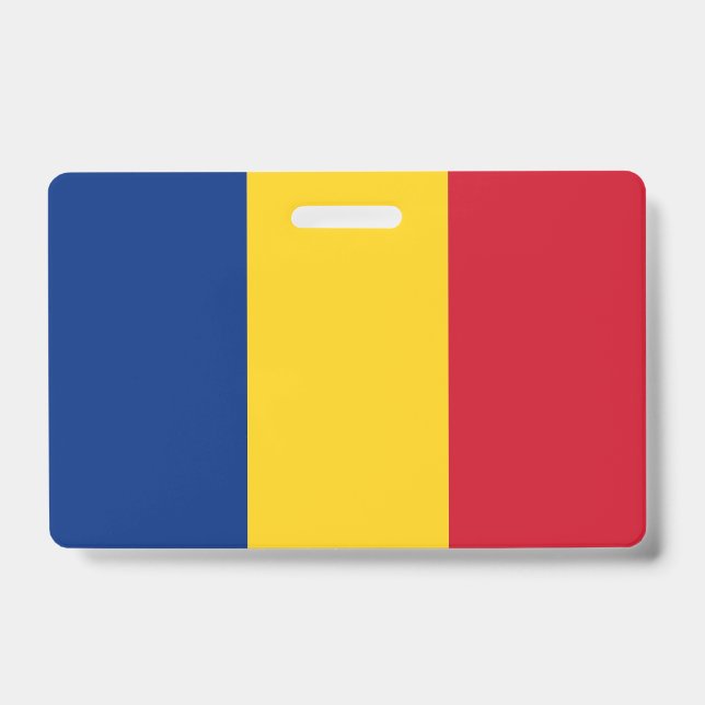 Name Badge with flag of Romania (Front)
