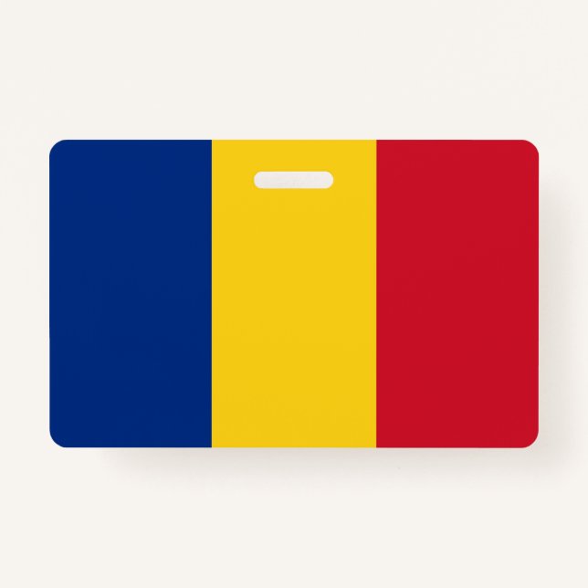Name Badge with flag of Romania (Front)