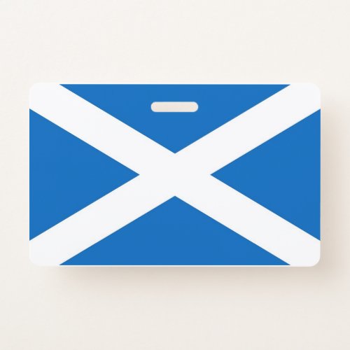 Name Badge with flag of Scotland United Kingdom
