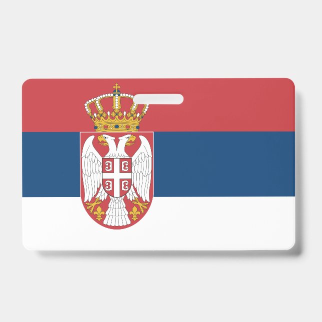 Name Badge with flag of Serbia (Front)