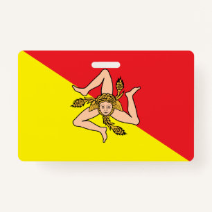 Name Badge with flag of Sicily, Italy