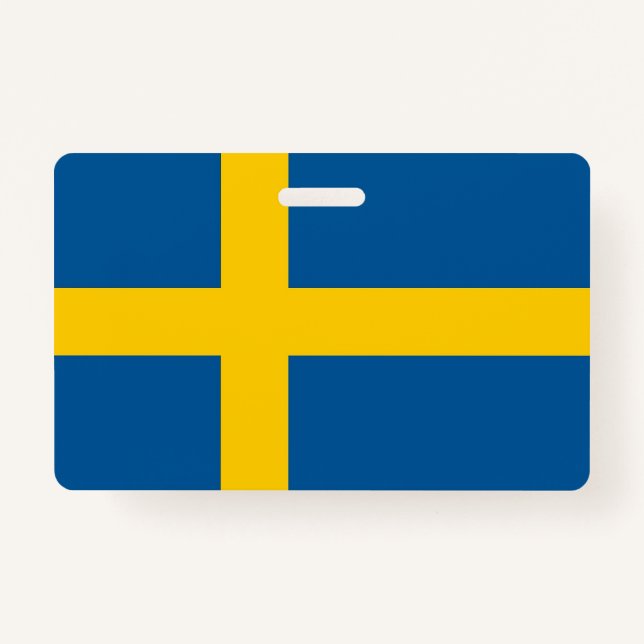 Name Badge with flag of Sweden (Front)