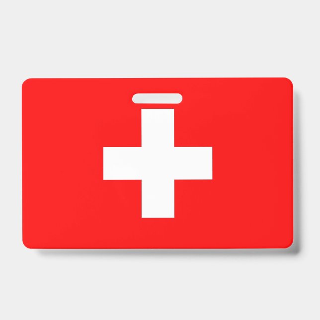 Name Badge with flag of Switzerland (Front)