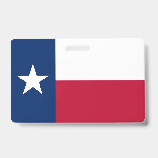 Name Badge with flag of Texas, USA