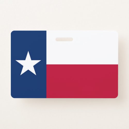 Name Badge with flag of Texas USA