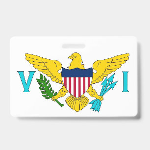 Name Badge with flag of Virgin Islands, USA