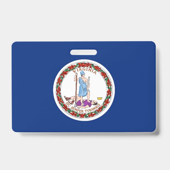 Name Badge with flag of Virginia State, USA (Front)