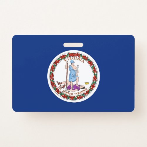 Name Badge with flag of Virginia State USA