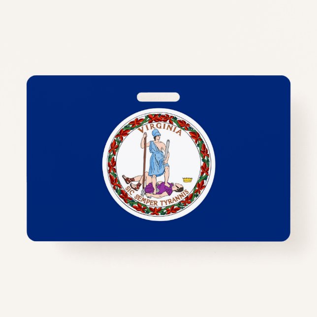 Name Badge with flag of Virginia State, USA (Front)