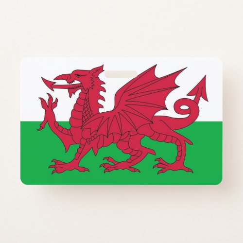 Name Badge with flag of Wales United Kingdom