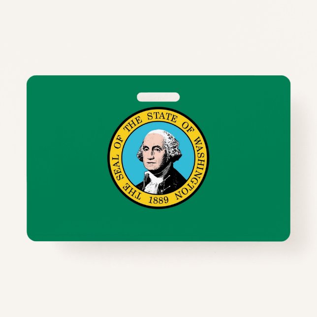 Name Badge with flag of Washington State, USA (Front)