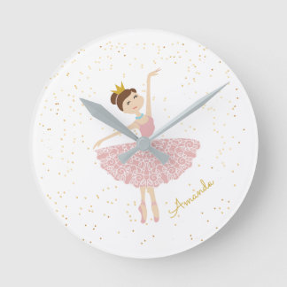 name ballerina personalize round clock