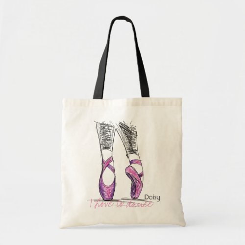 Name Ballerina Silhouette Ballet Class Tote Bag