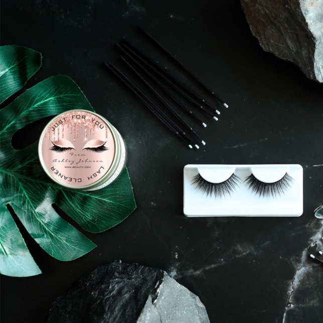 Name Beauty Lshes Drips Pink Gold Lashes Cleaner Classic Round Sticker (Name Beauty Lshes Drips Pink Gold Lashes Cleaner Classic Round Sticker)