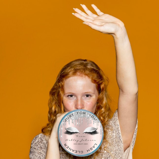 Name Beauty Lshes Drips Rose Gray Lashes Cleaner Classic Round Sticker (Name Beauty Lshes Drips Rose Gray Lashes Cleaner Classic Round Sticker)