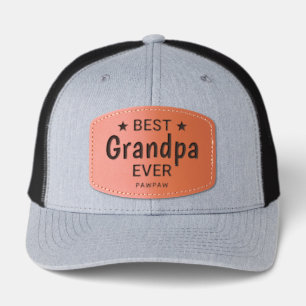 Name    Best Grandpa Ever Grey and Black Leather Patch Hat