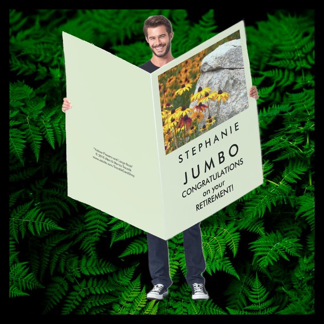 Name, Big JUMBO HUGE Yellow Flowers Retirement Card (Creator Uploaded)
