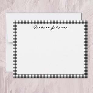 Name    Black and White Buffalo Check Frame Note Card