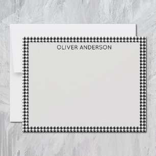 Name    Black and White Houndstooth Check Frame Note Card