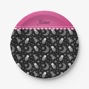 Name black baby teddy bear stars moons paper plates