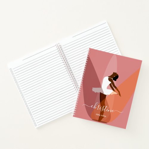 Name Black ballerina Modern Minimal illustration Notebook