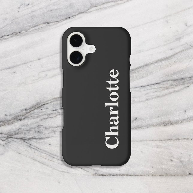 Name Black Bold Serif Minimal iPhone Case (Creator Uploaded)