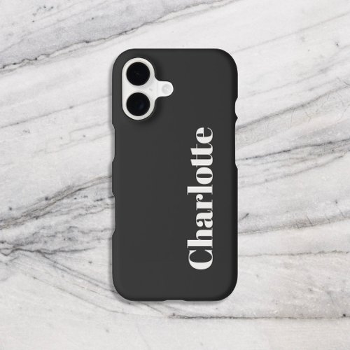Name Black Bold Stylish Serif Minimal iPhone 17 Case