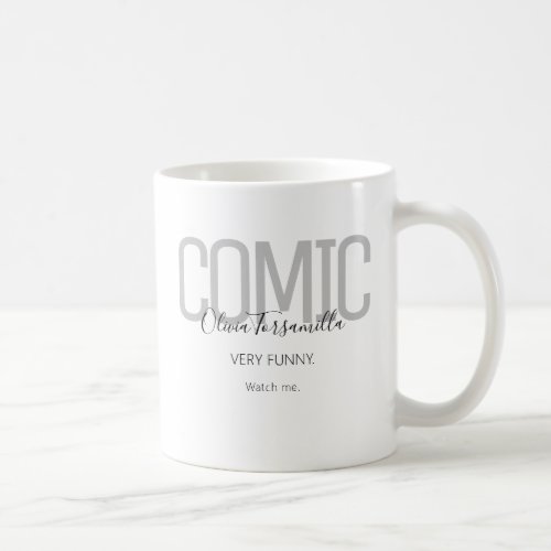 Name Black Gray Comic Coffee Mug