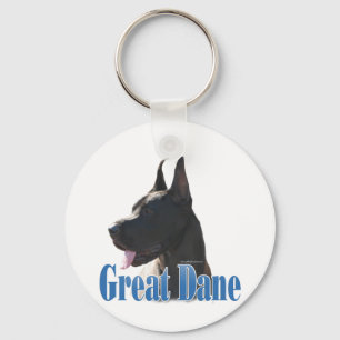 Name Black Great Dane  Keychain