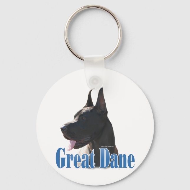 Name Black Great Dane  Keychain (Front)