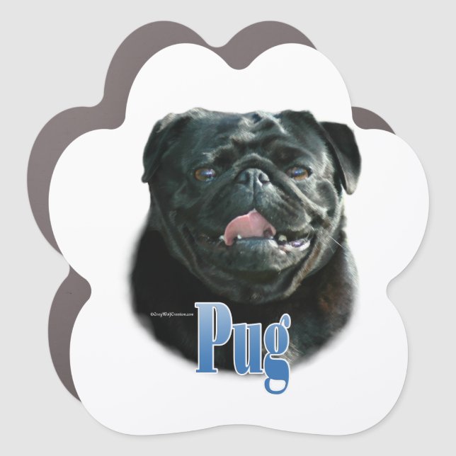 Name Black Pug Car Magnet (Front)